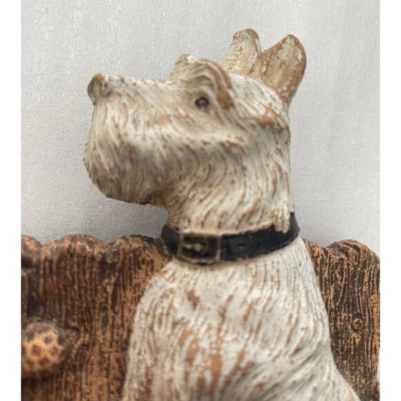 VTG Syroco White Tan Scotty Scottie Scottish Terrier Dog Brush Holder (no brush) - Picture 3 of 11